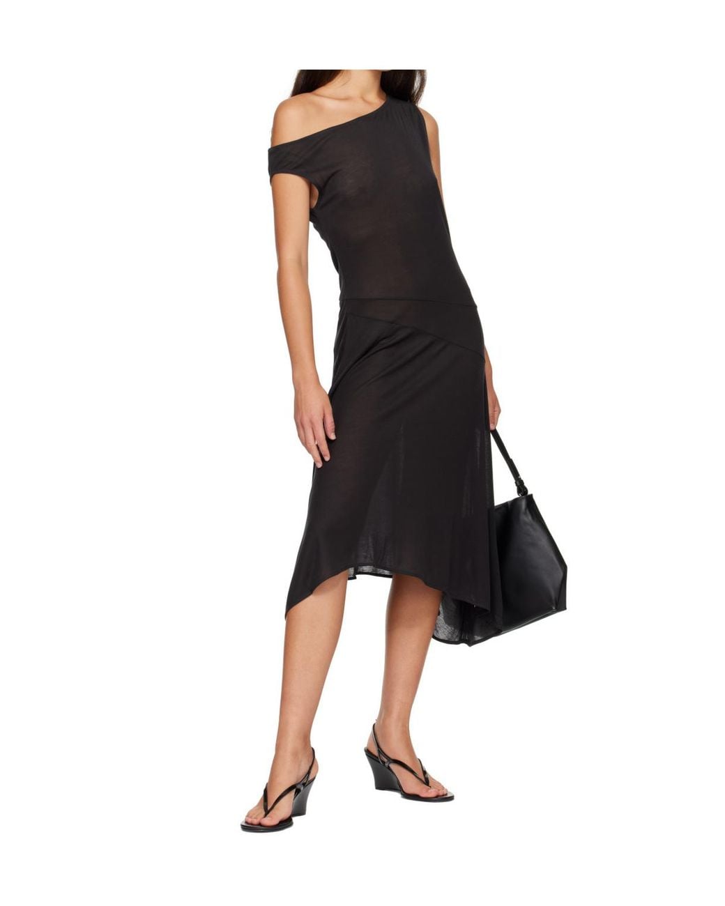 St. Agni Black Asymmetrical Dress