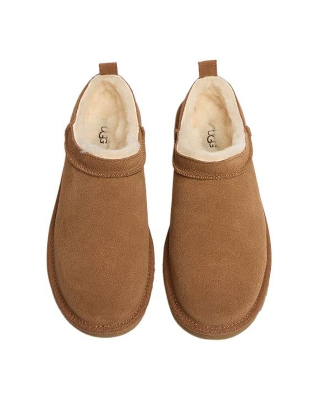 Ugg Brown Slip-On Booties With Low Collar