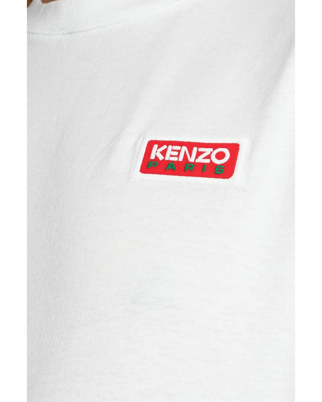 KENZO White Logo Patch Crewneck T-Shirt