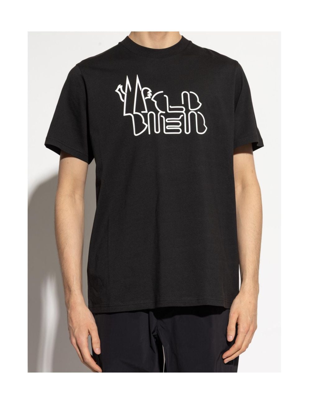 Moncler Black T-Shirt With Print for men