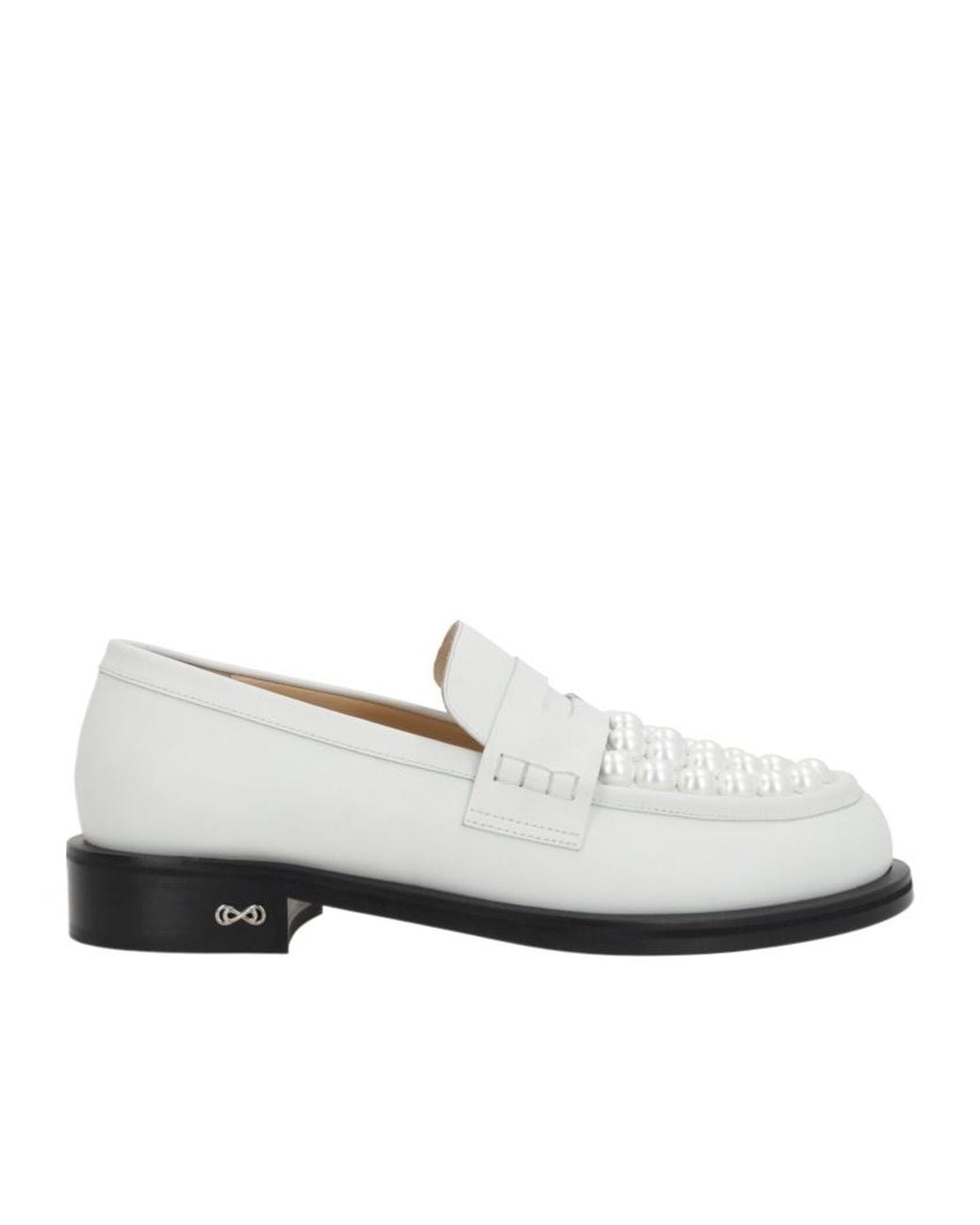 Mach & Mach White Caddy Loafers