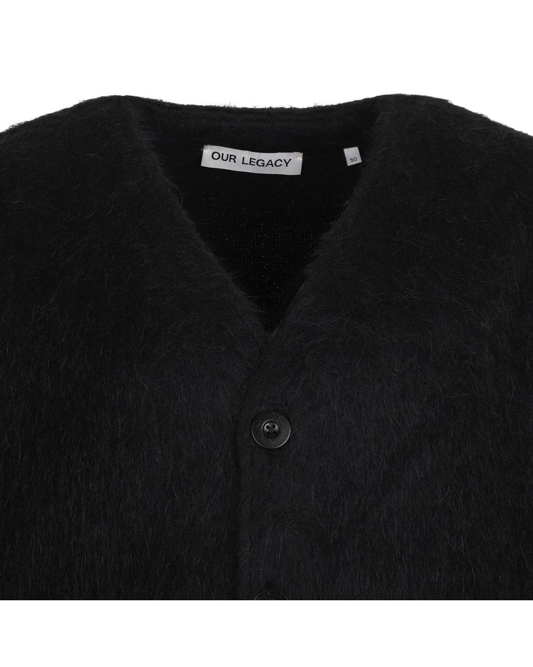 Our Legacy Black Relaxed V-Neck Cardigan for men