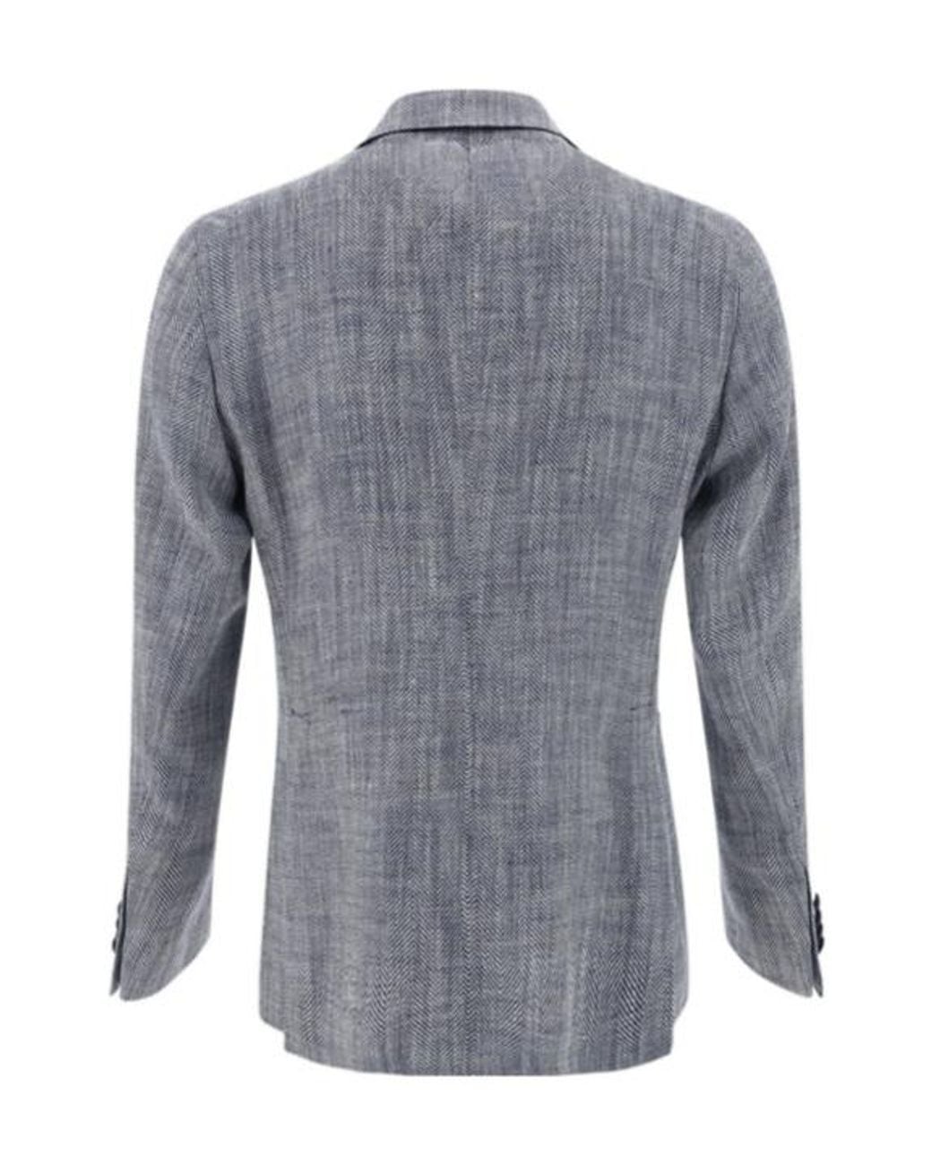 Tagliatore Gray Welt-Pocketed Double-Breasted Blazer for men