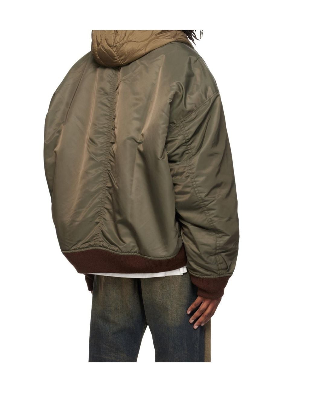 Maison Mihara Yasuhiro Brown Long-Sleeve Zippered Cotton-Padded Jacket for men