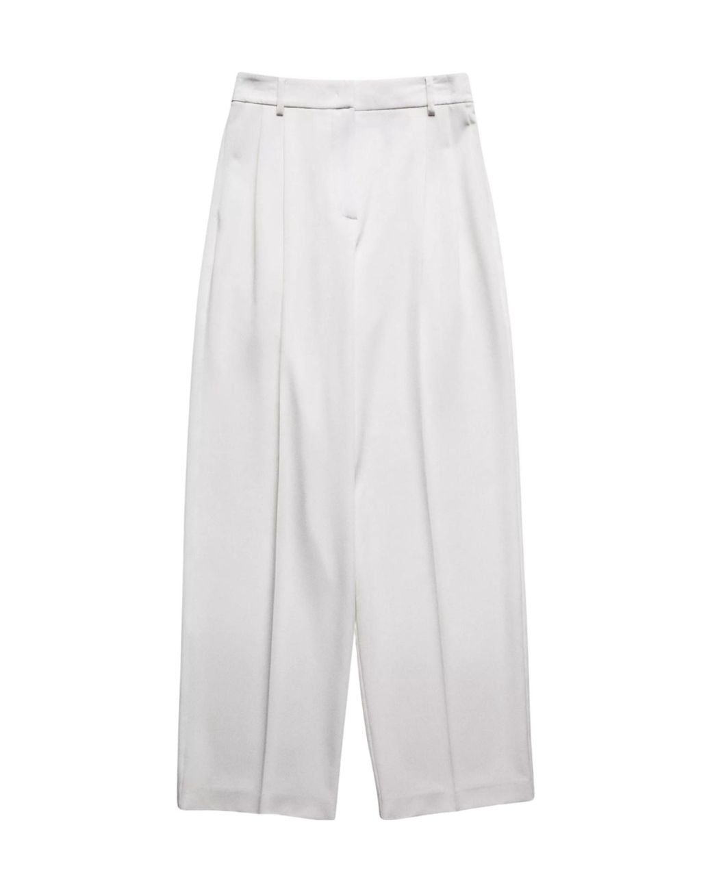 Patrizia Pepe White Fluid Pleated Wide-Leg Trousers
