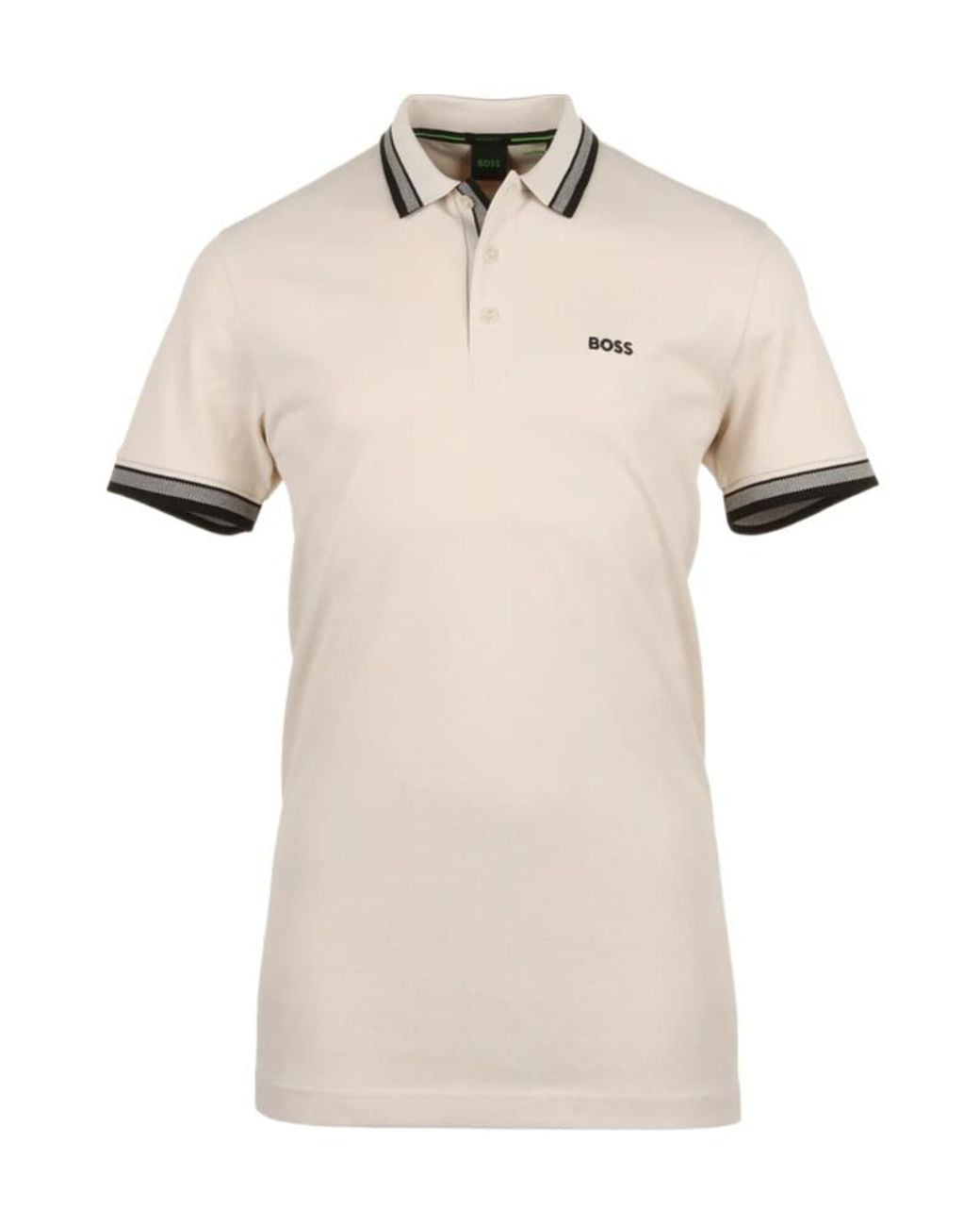 Boss Natural Boss Logo Embroidered Short-Sleeved Polo Shirt for men