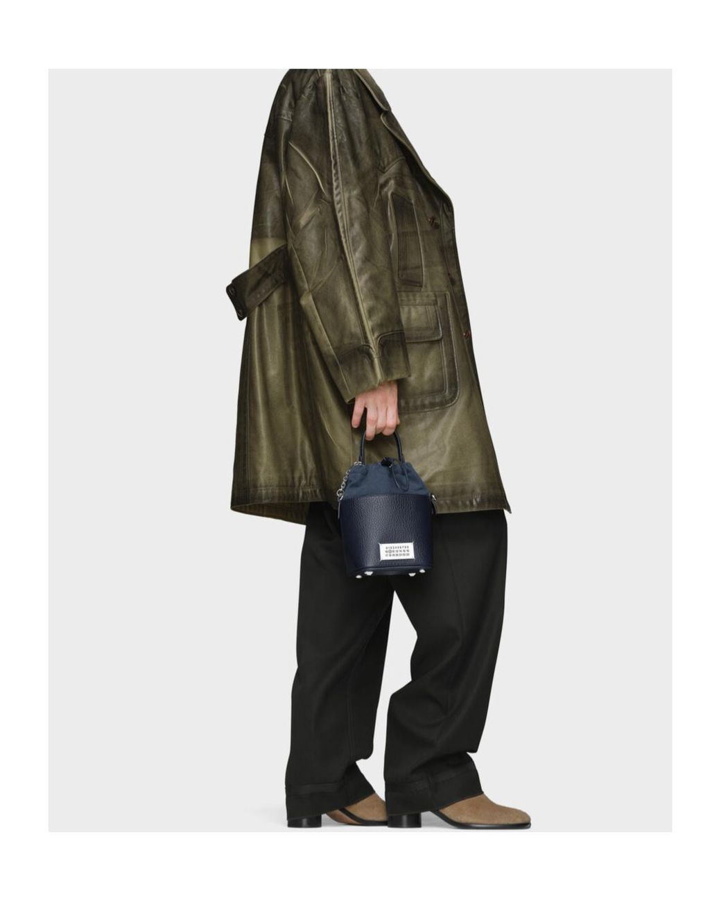 Maison Margiela Green Double-Breasted Caban Coat for men