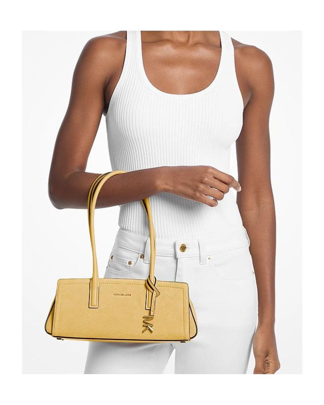 MICHAEL Michael Kors Metallic Laila Small Suede Shoulder Bag