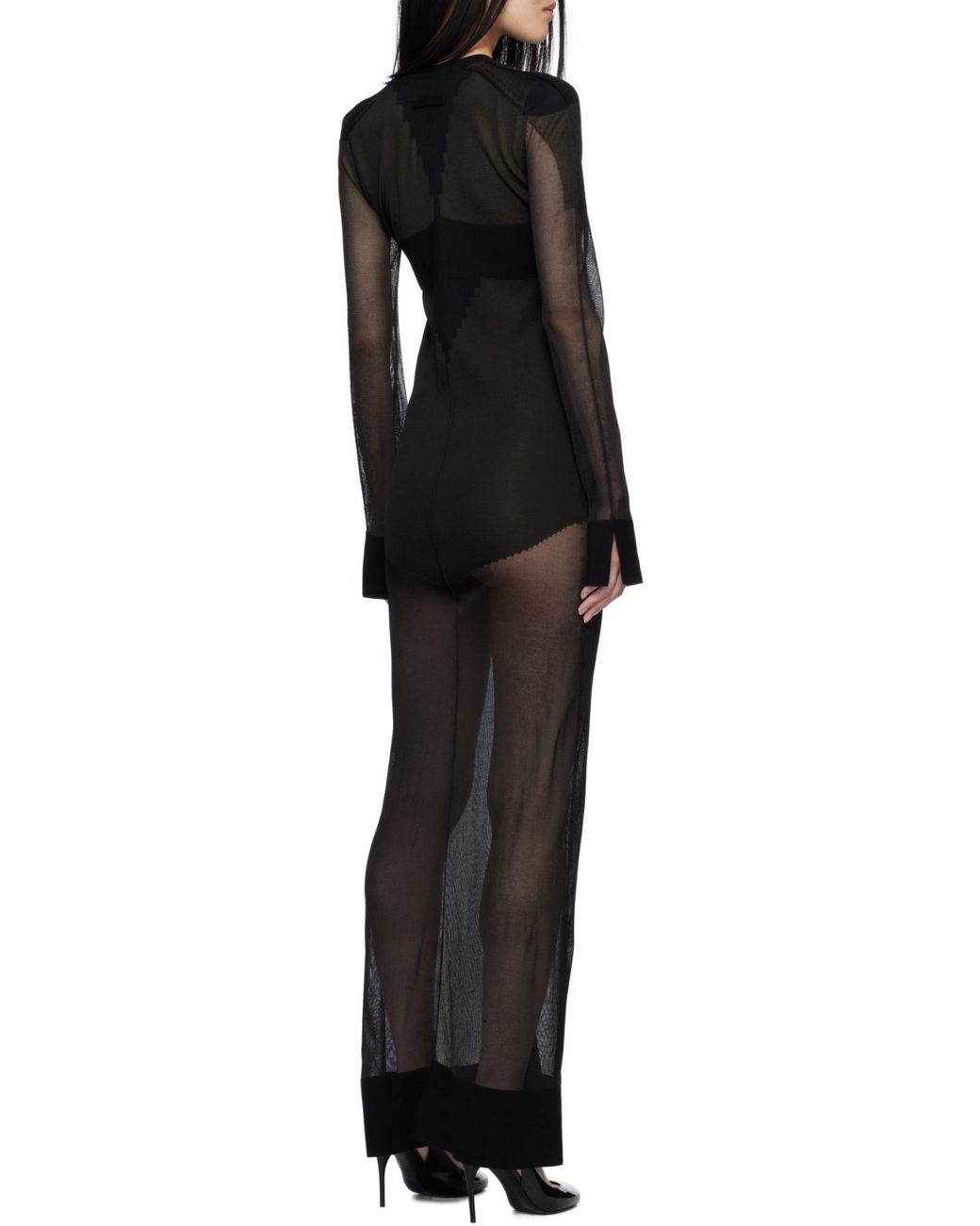 Jean Paul Gaultier Black Long-Sleeves Knitted Maxi Dress