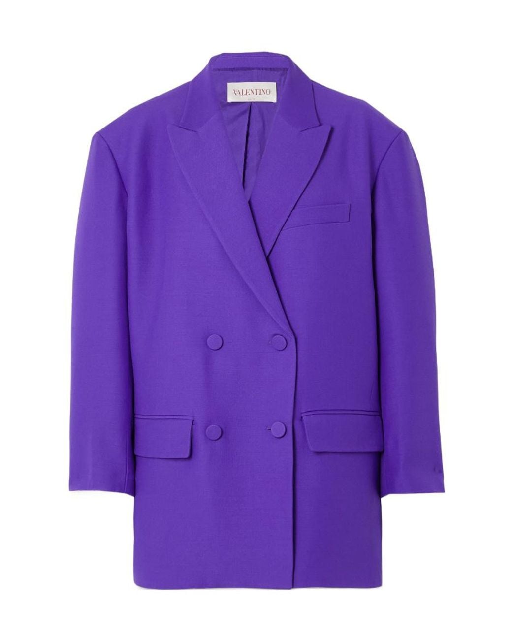 Valentino Purple Crepe Couture Double-Breasted Blazer