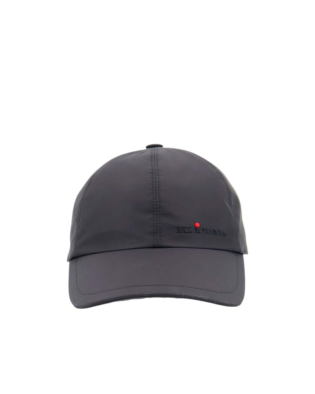 Kiton Blue Nylon Hat With Embroidered Logo On The Front for men
