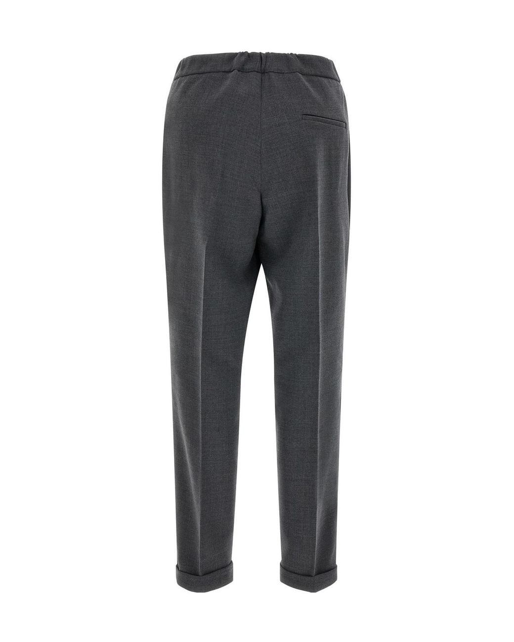 Alberto Biani Gray Cropped Turn-Up Pants