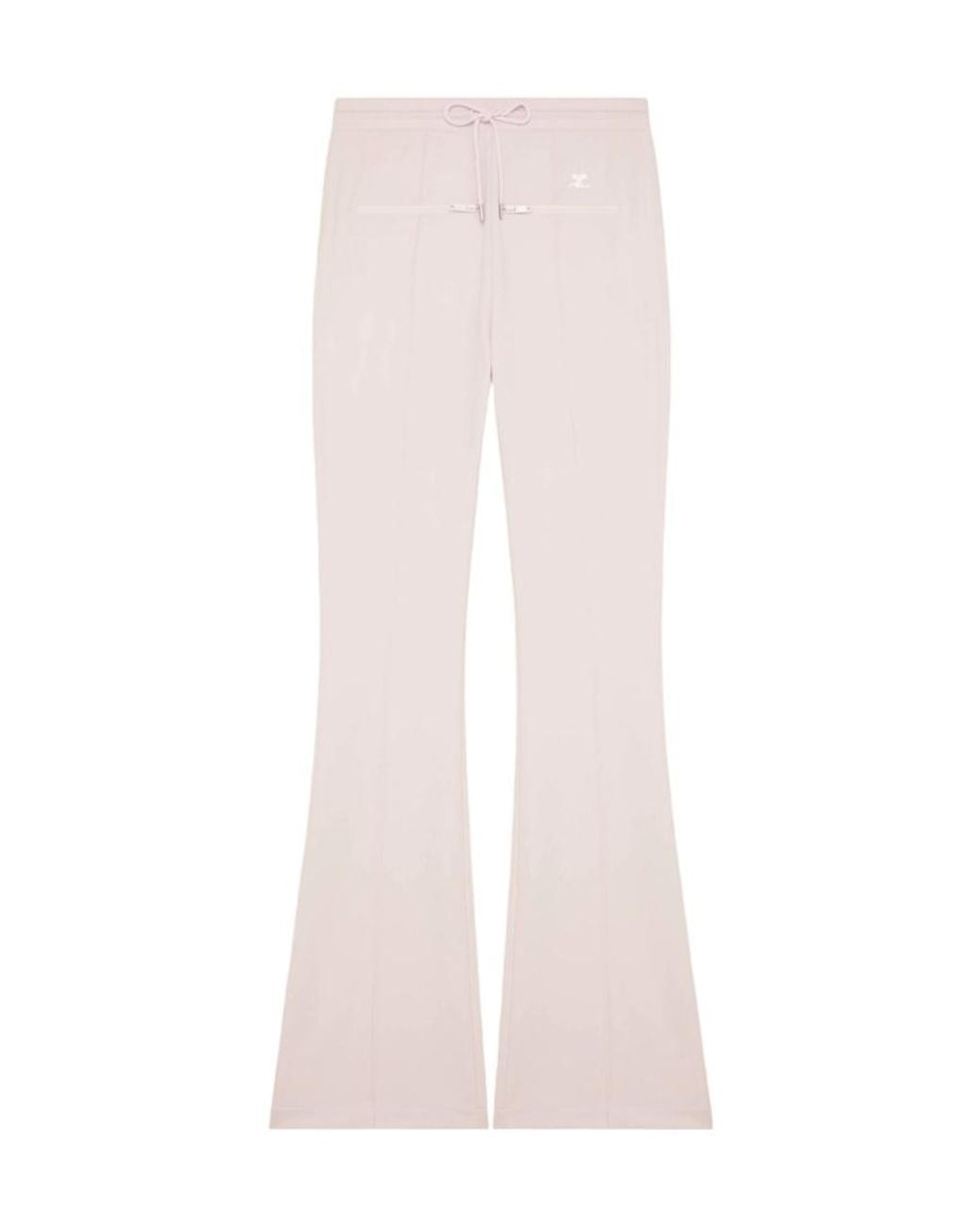 Courreges Pink Logo-Patch Flared Trousers
