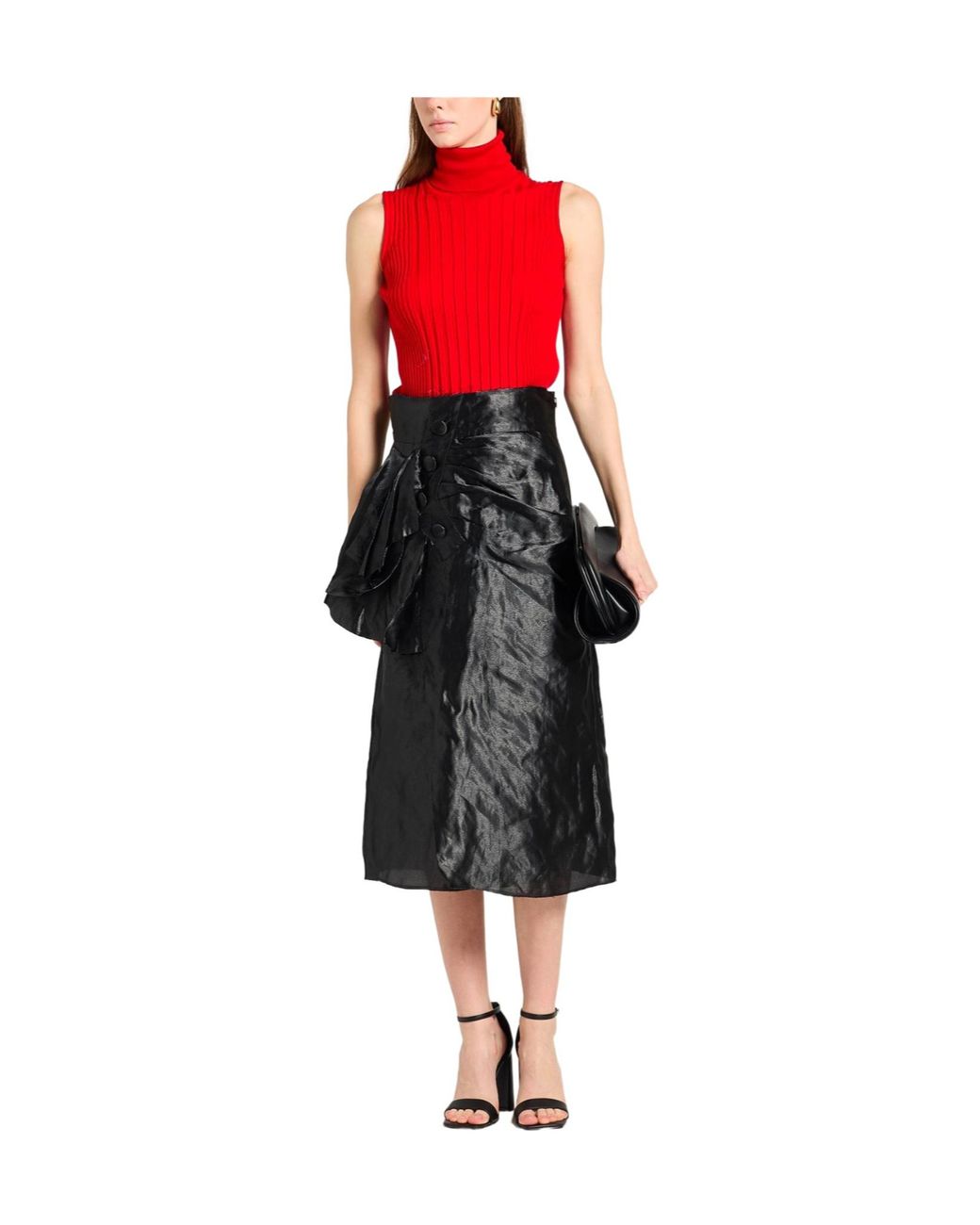 Maison Margiela Black Minimalist Metallic A-Line Skirt
