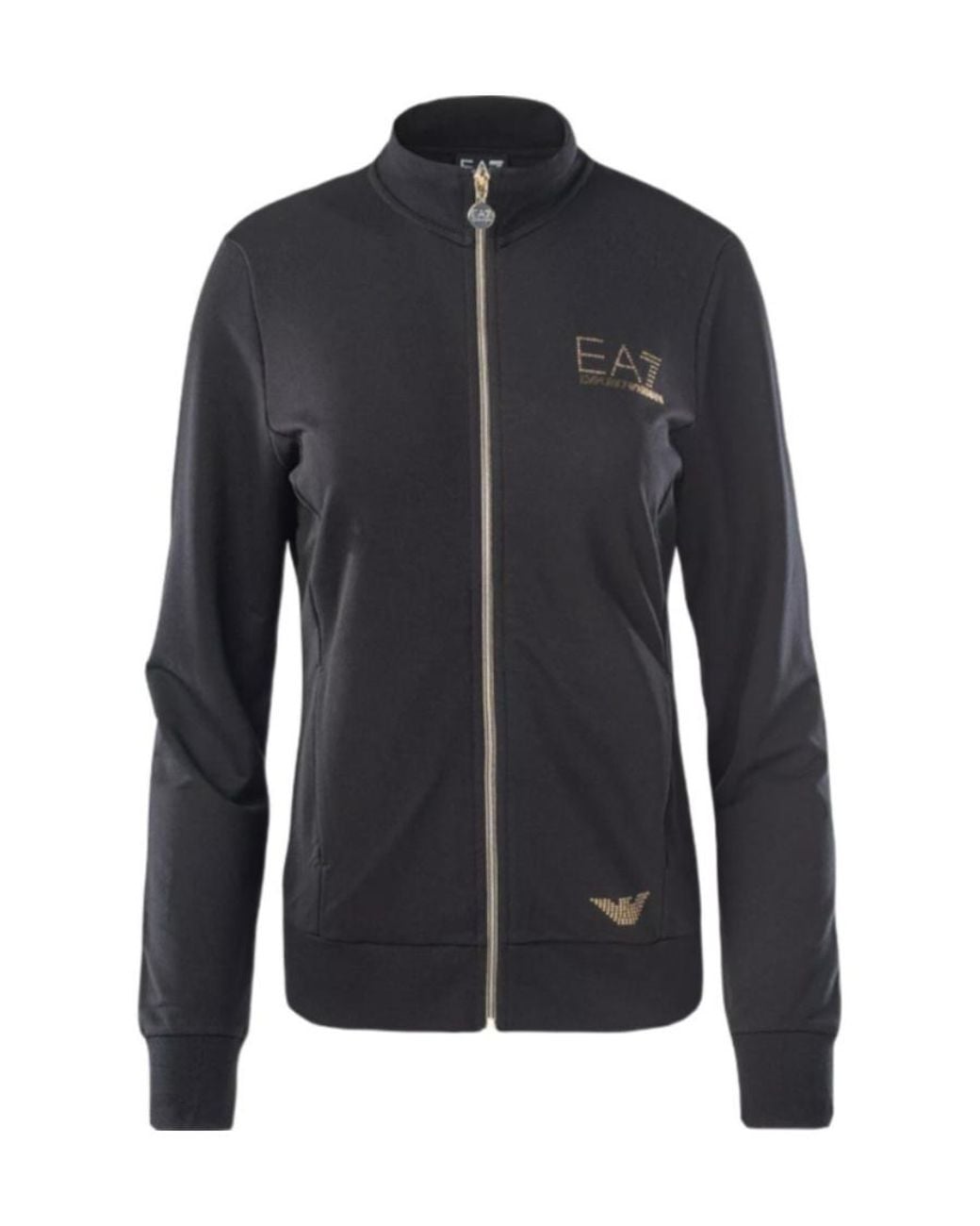 EA7 Blue Logo-Embellished Zipped Track Jacket