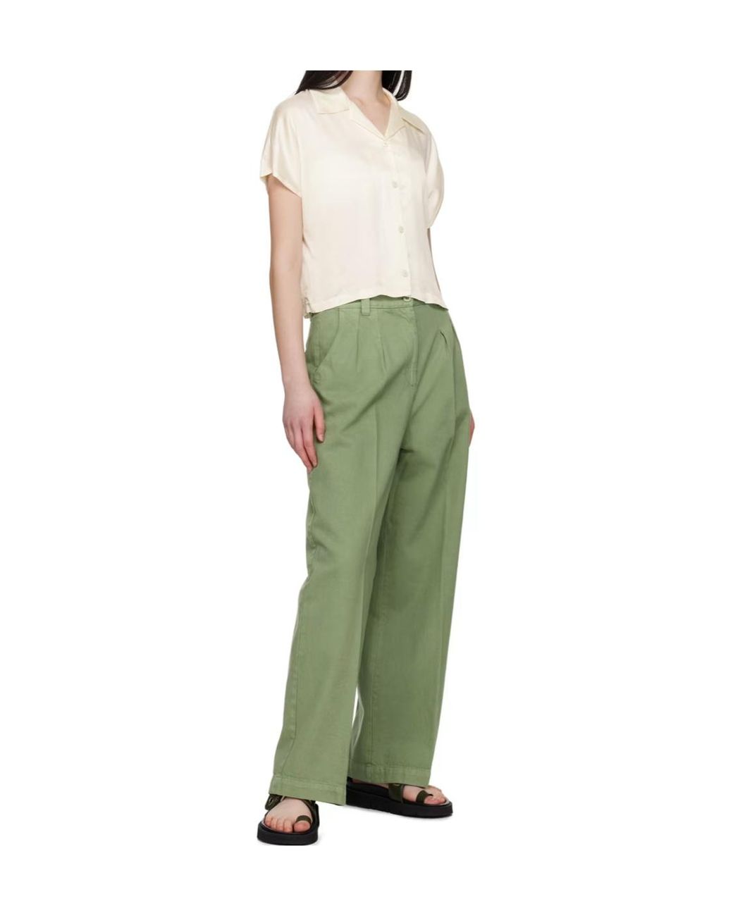A.P.C. Green Khaki Tressie Trousers