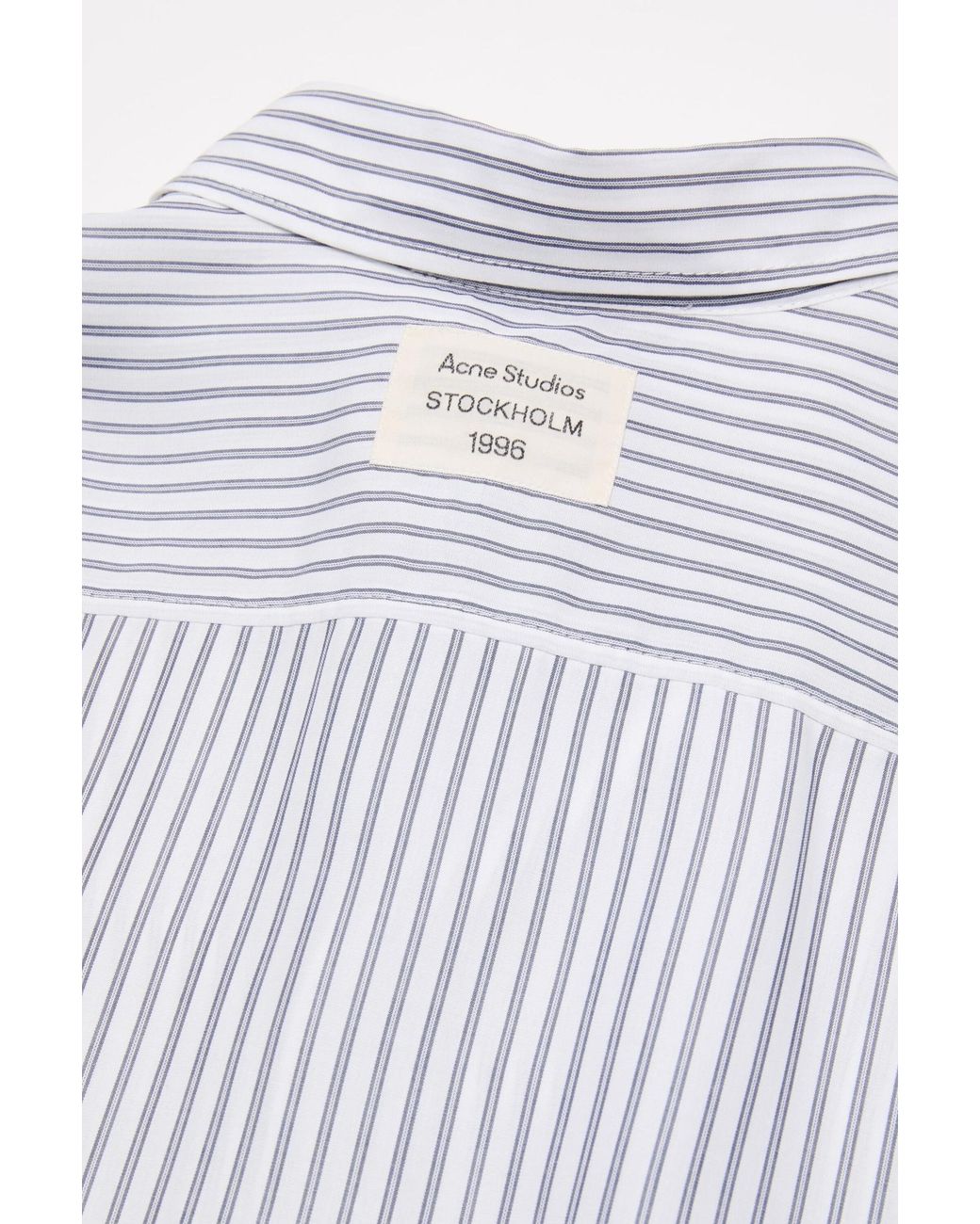 Acne White Striped Button-Up Shirt for men