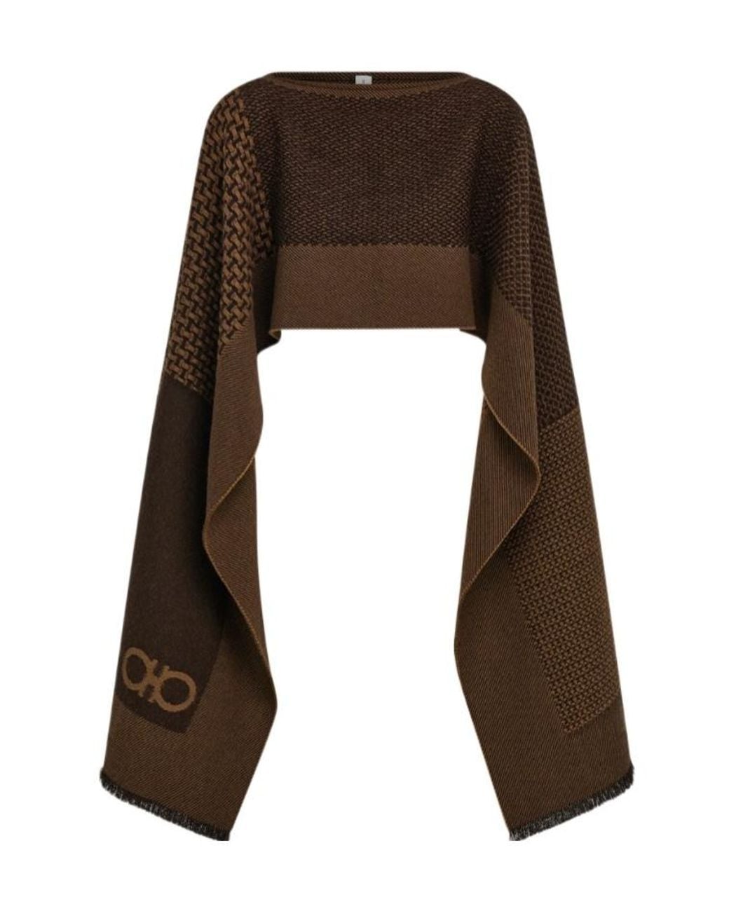 Ferragamo Brown Ferragamo Knitted Poncho