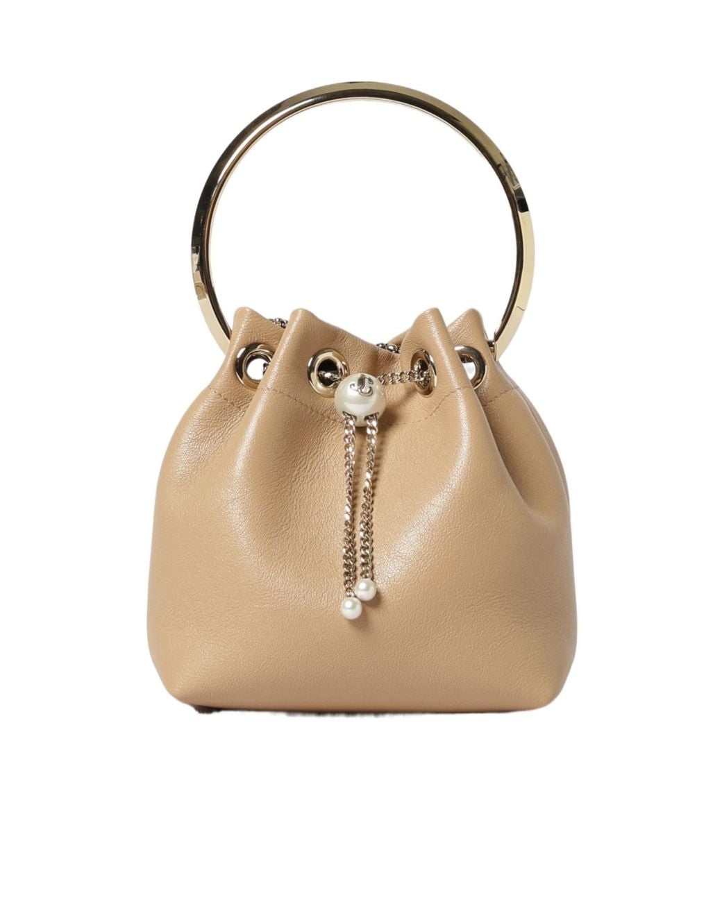 Jimmy Choo Natural Drawstring Bucket Bag