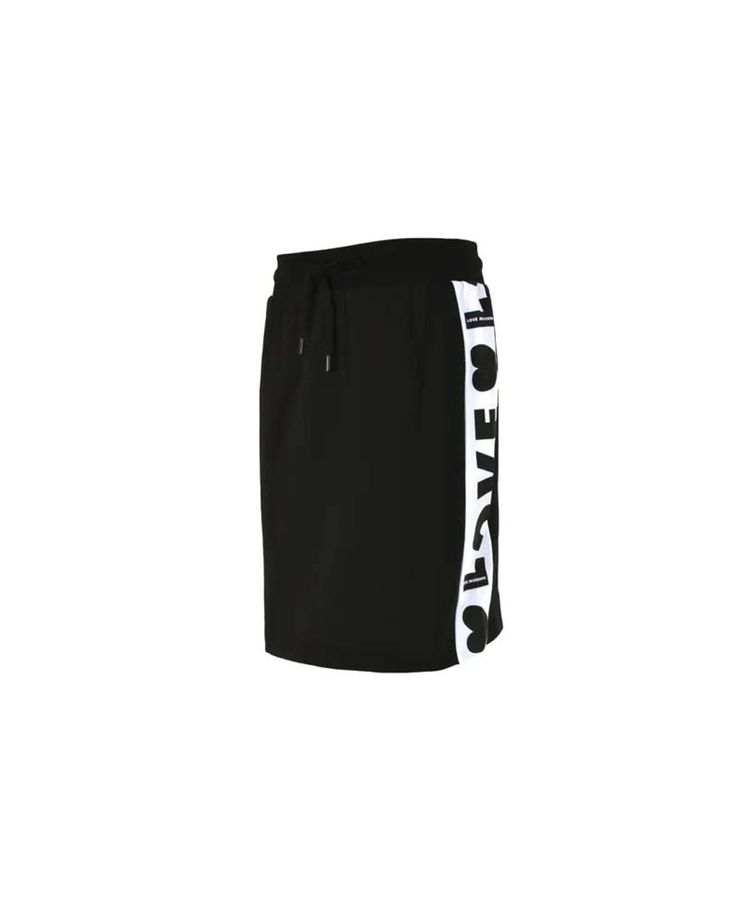 Moschino Black Side Logo Skirt