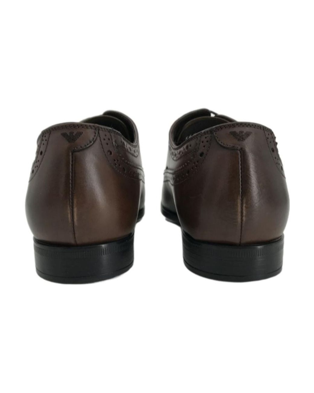 Emporio Armani Brown Logo Business Casual Shoes for men