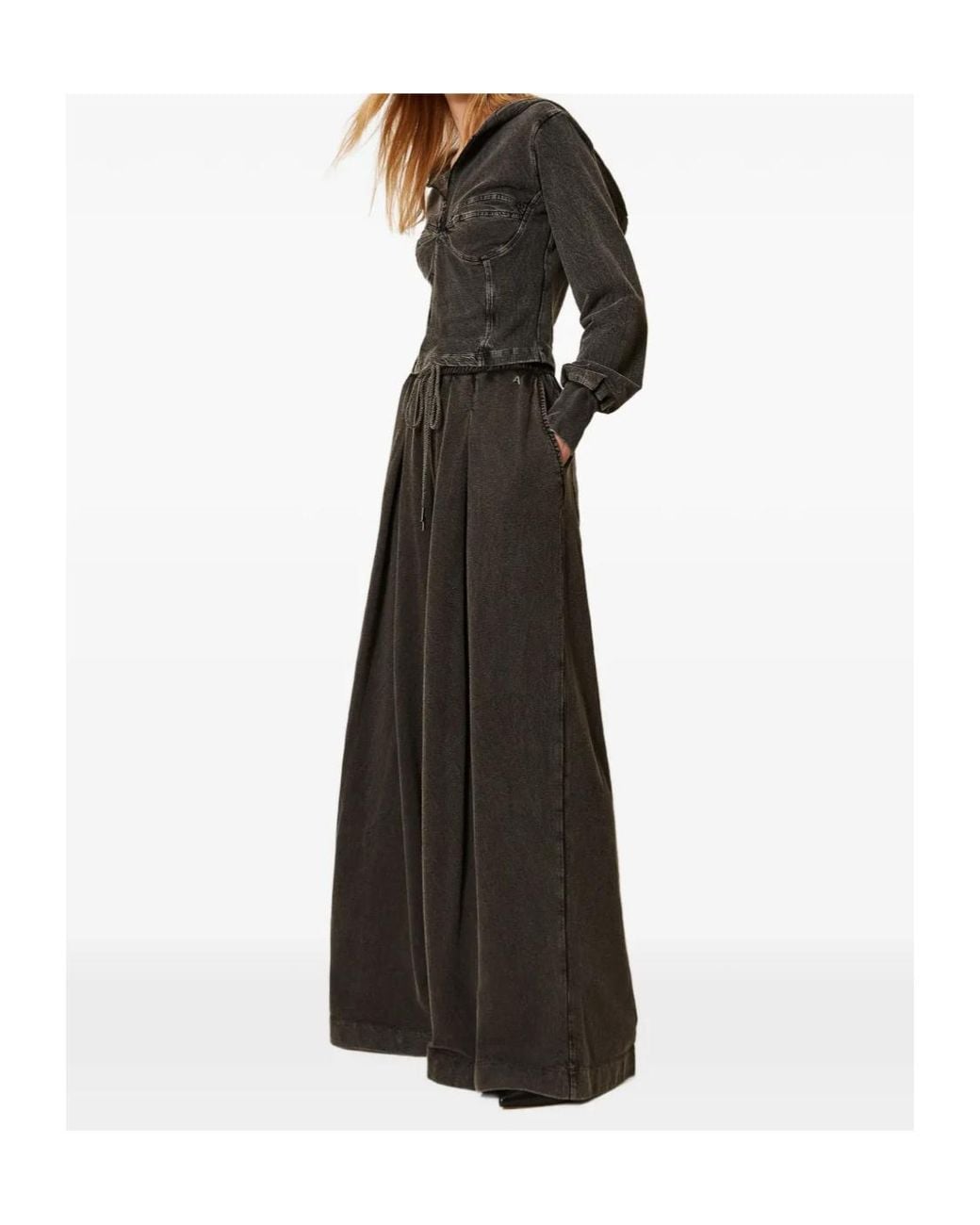 Twinset Brown Cotton Palazzo Trousers
