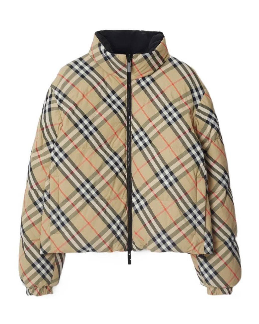 Burberry Metallic Reversible Checked Zipped Puffer Jacket