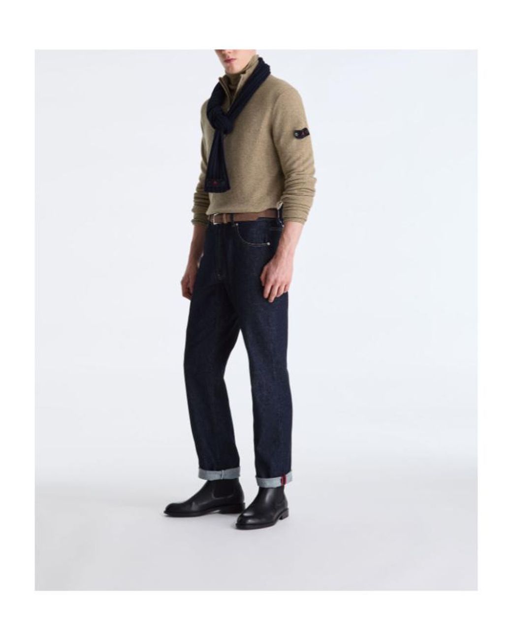Peuterey Brown Trebe Half-Zip Logo-Patch Sweater for men