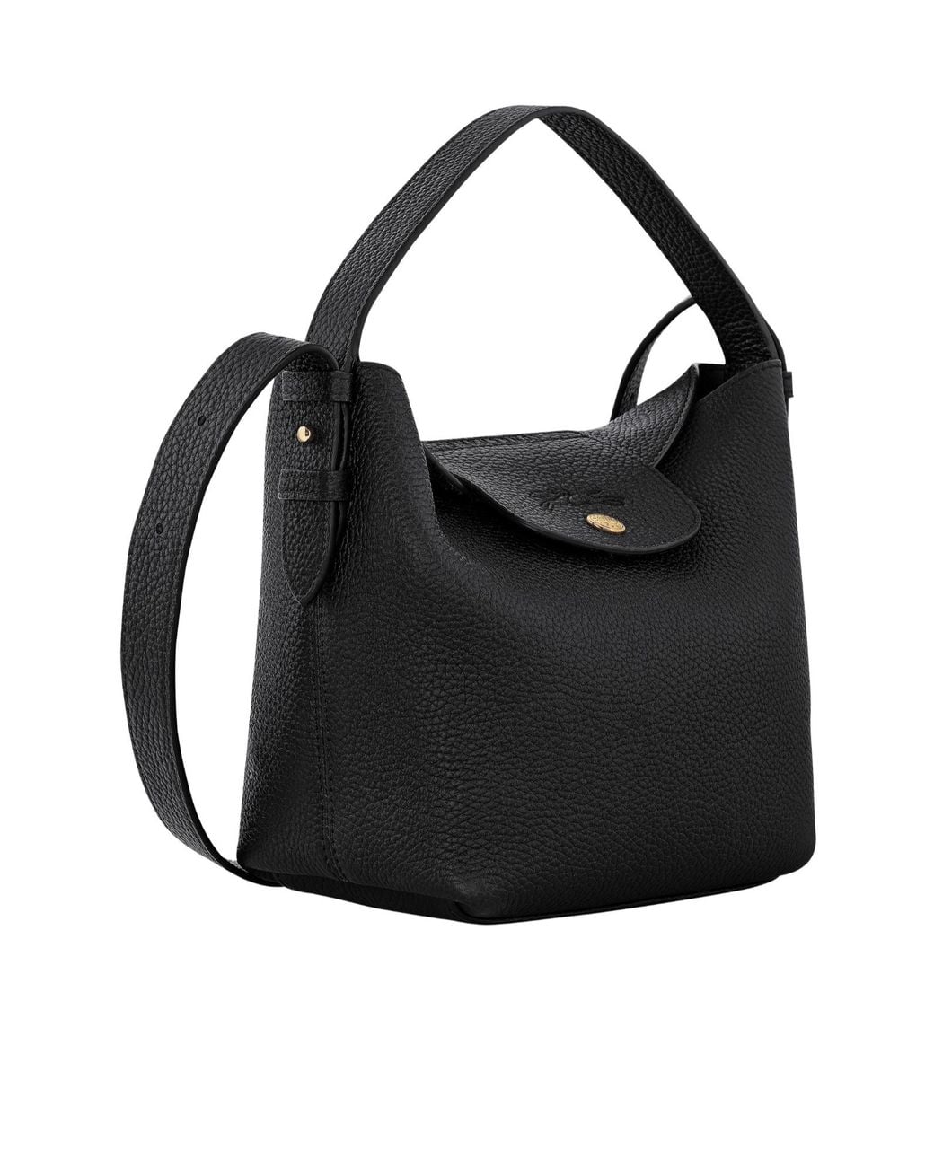Longchamp Black Flap-Top Shoulder Bag