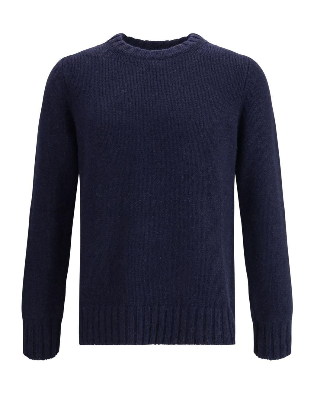 Aragona Blue Cashmere Interlaced Crewneck Knitwear for men