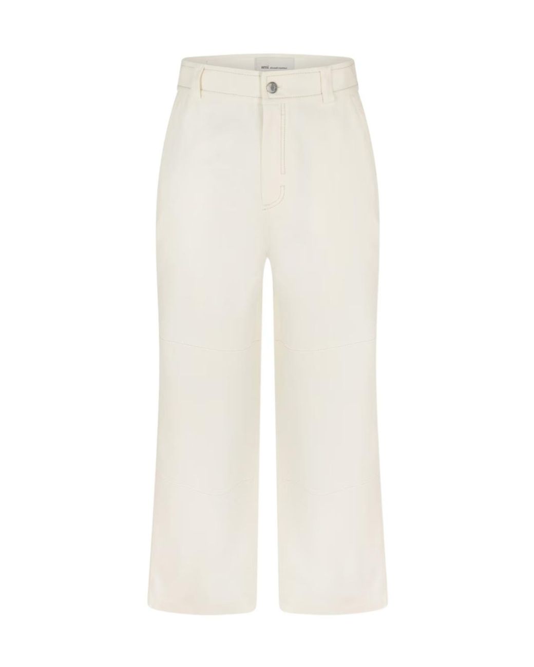 AMI White Worker Pant Straight Leg Trousers for men