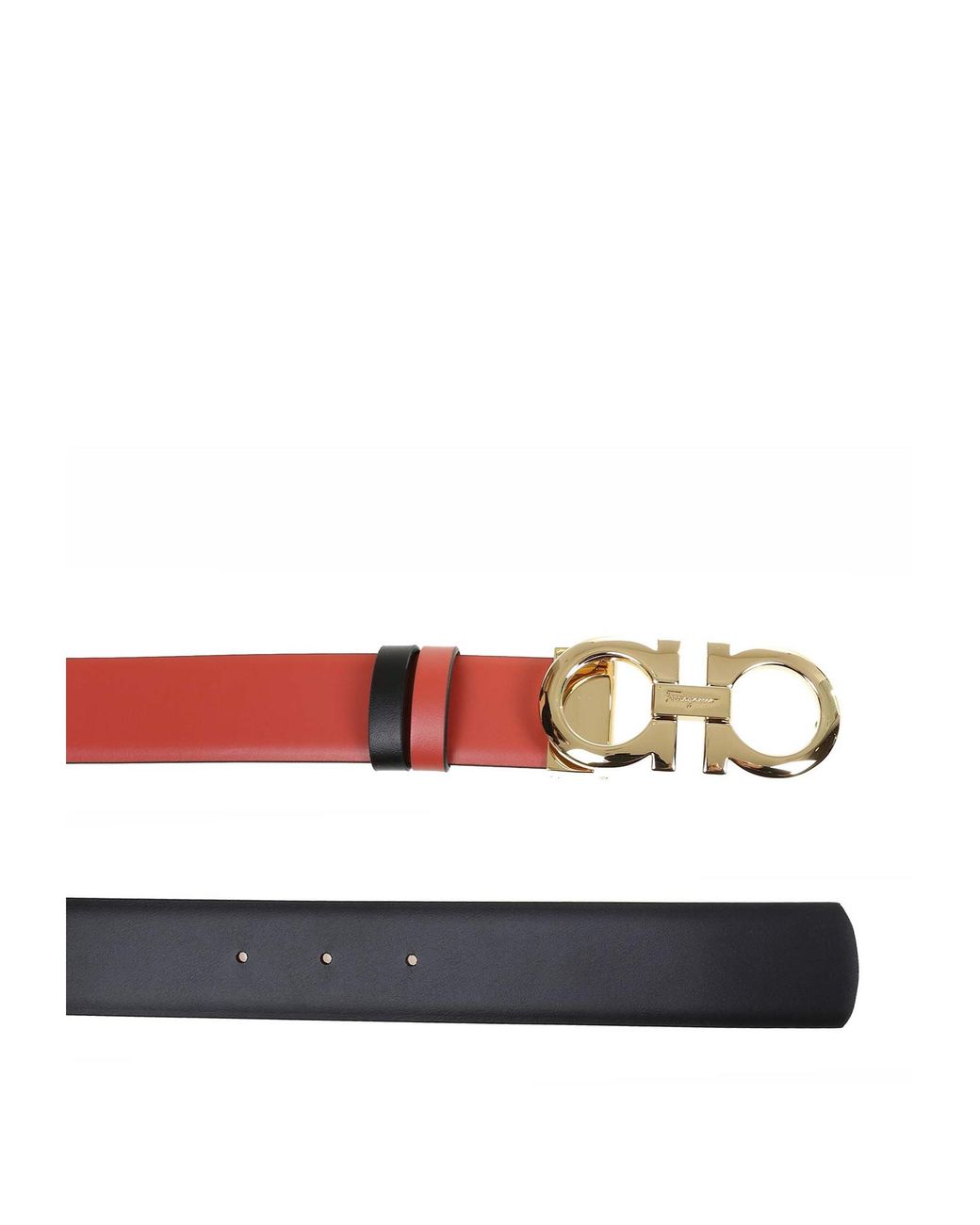 Ferragamo White Reversible Belt With Buckle