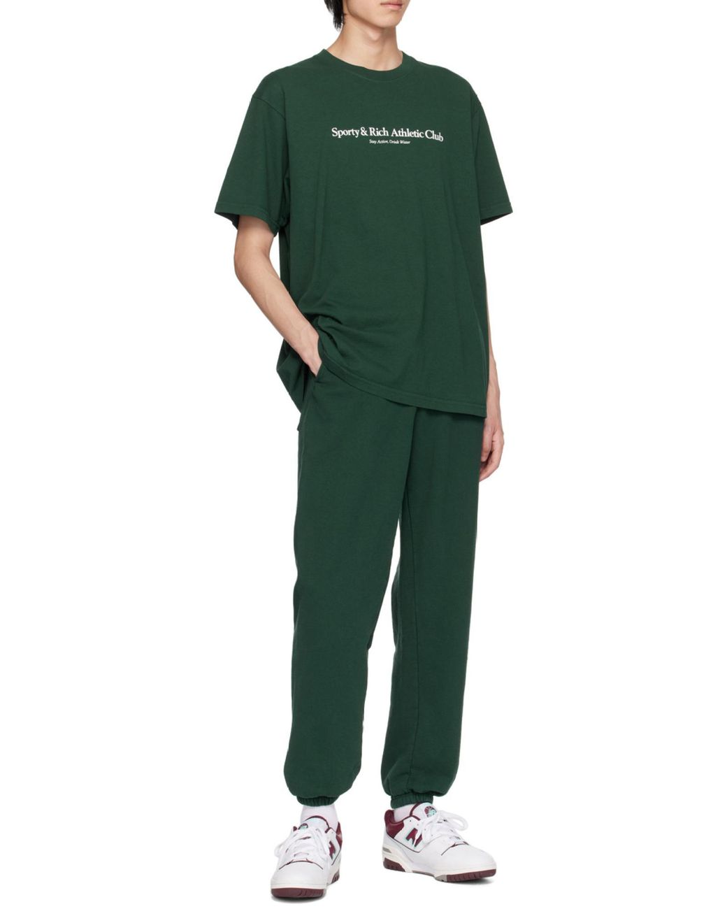 Sporty & Rich Green Loose Waist Sweatpants for men