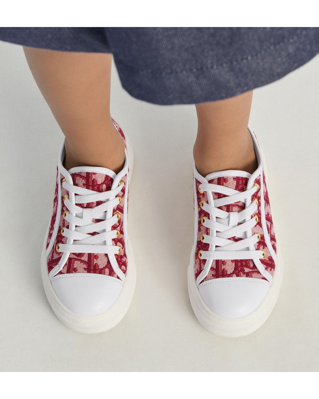 Dior ホワイト/レッド スニーカー 15cm Dior Kids' Low-Top Sneaker in Red | Lyst