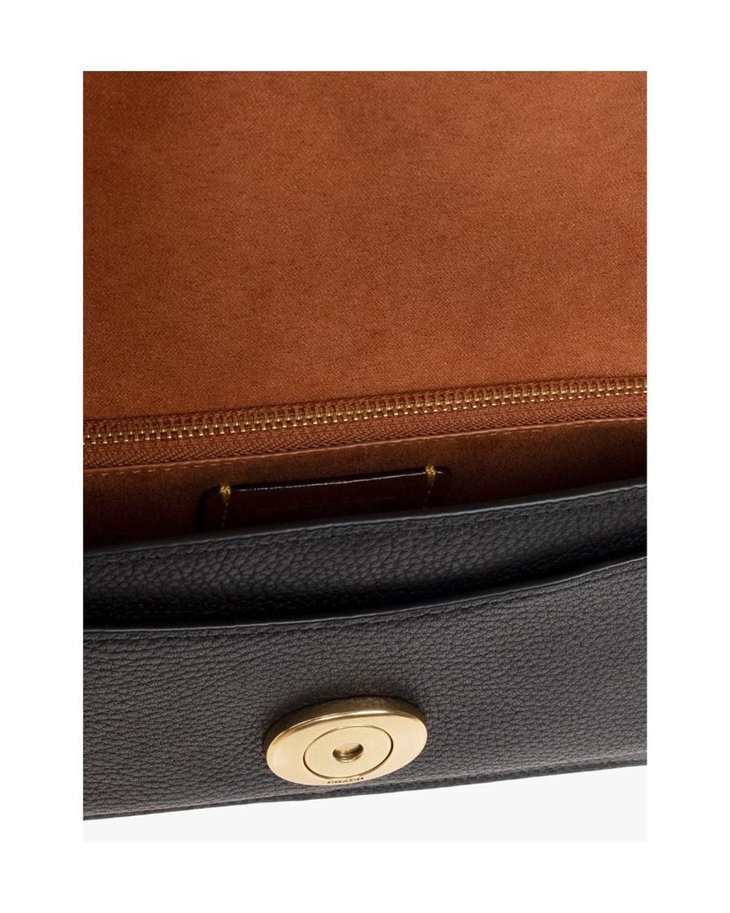 COACH Black Tabby Logo Plaque Chain-Linked Crossbody Bag