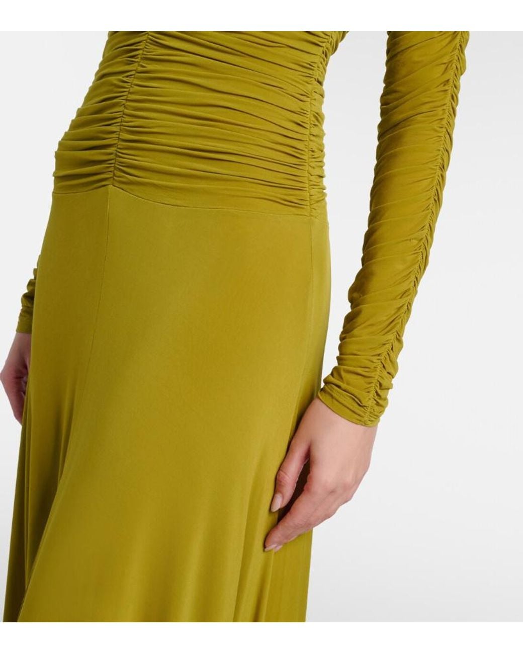 TOVE Green Eira Gathered Maxi Dress
