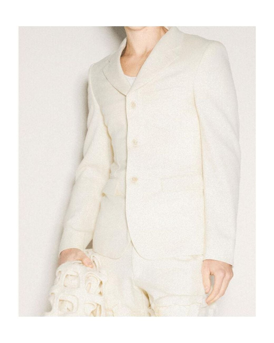 Comme des Garçons White Comme Des Garçons Homme Plus Single Breasted Tailored Blazer for men