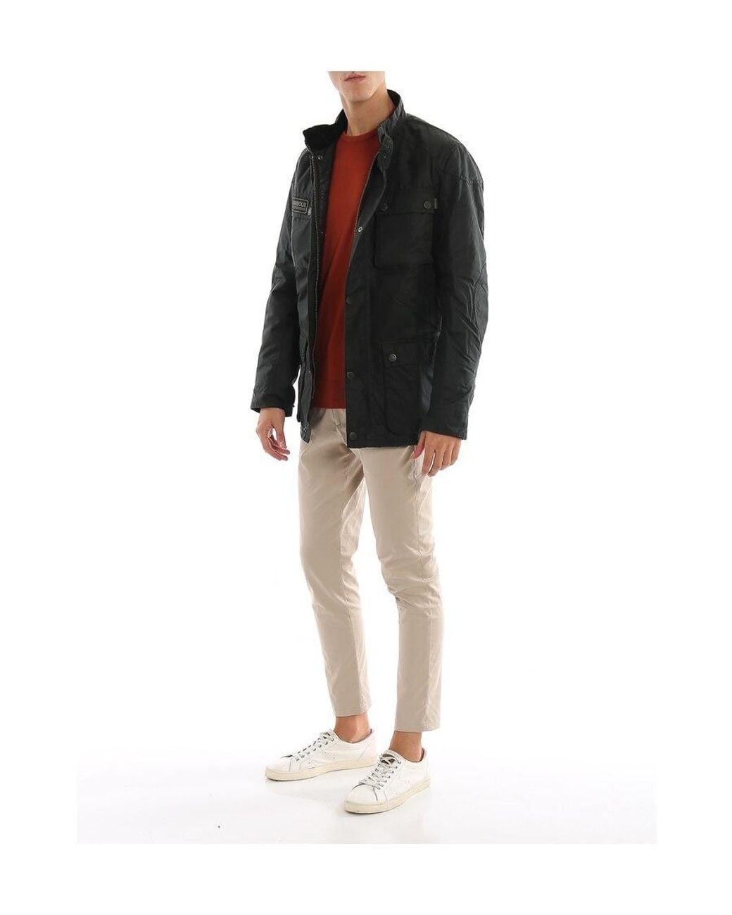 Barbour Black Belted Patch Pocket Jacket for men
