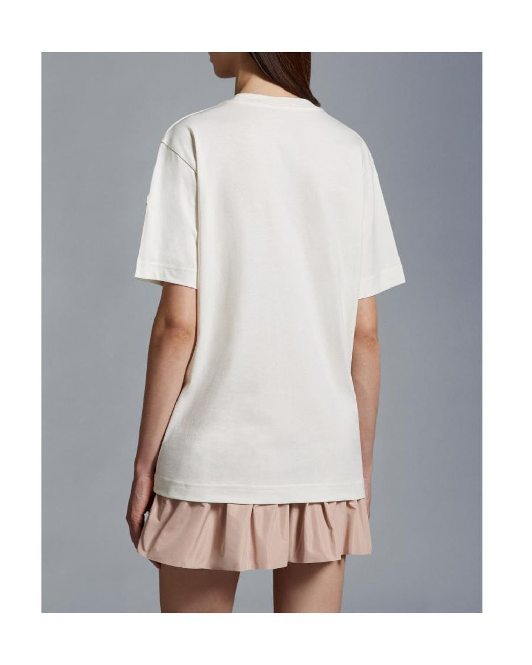 Moncler White Logo Embellished Crewneck T-Shirt