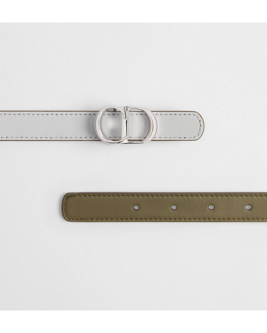 Dior White Reversible Cdicon Belt
