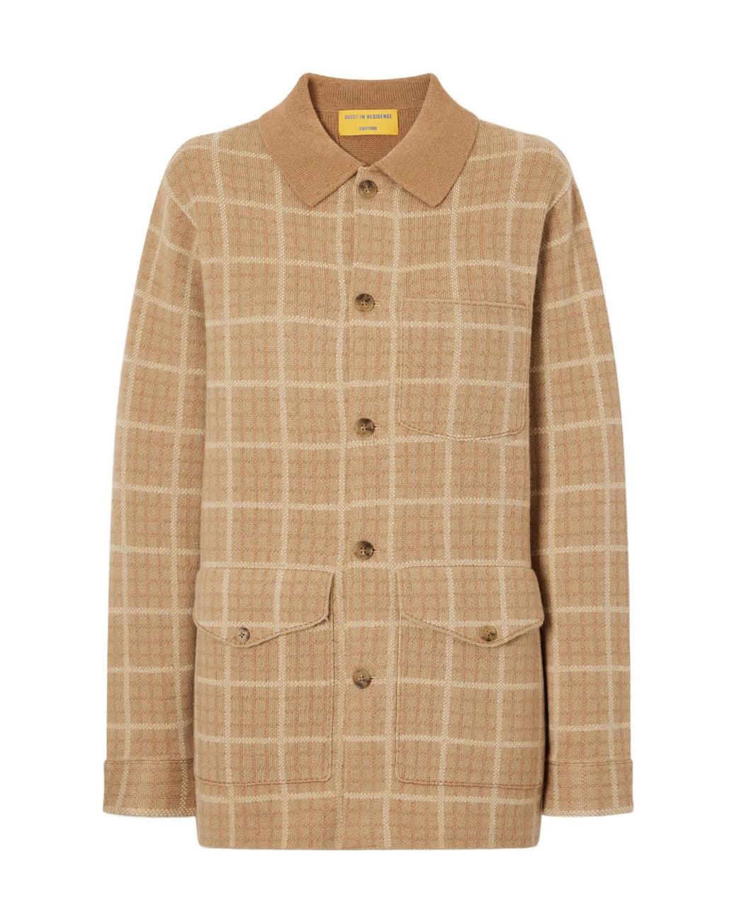 Guest In Residence Natural Checked Wool And Cashmere-Blend Jacket