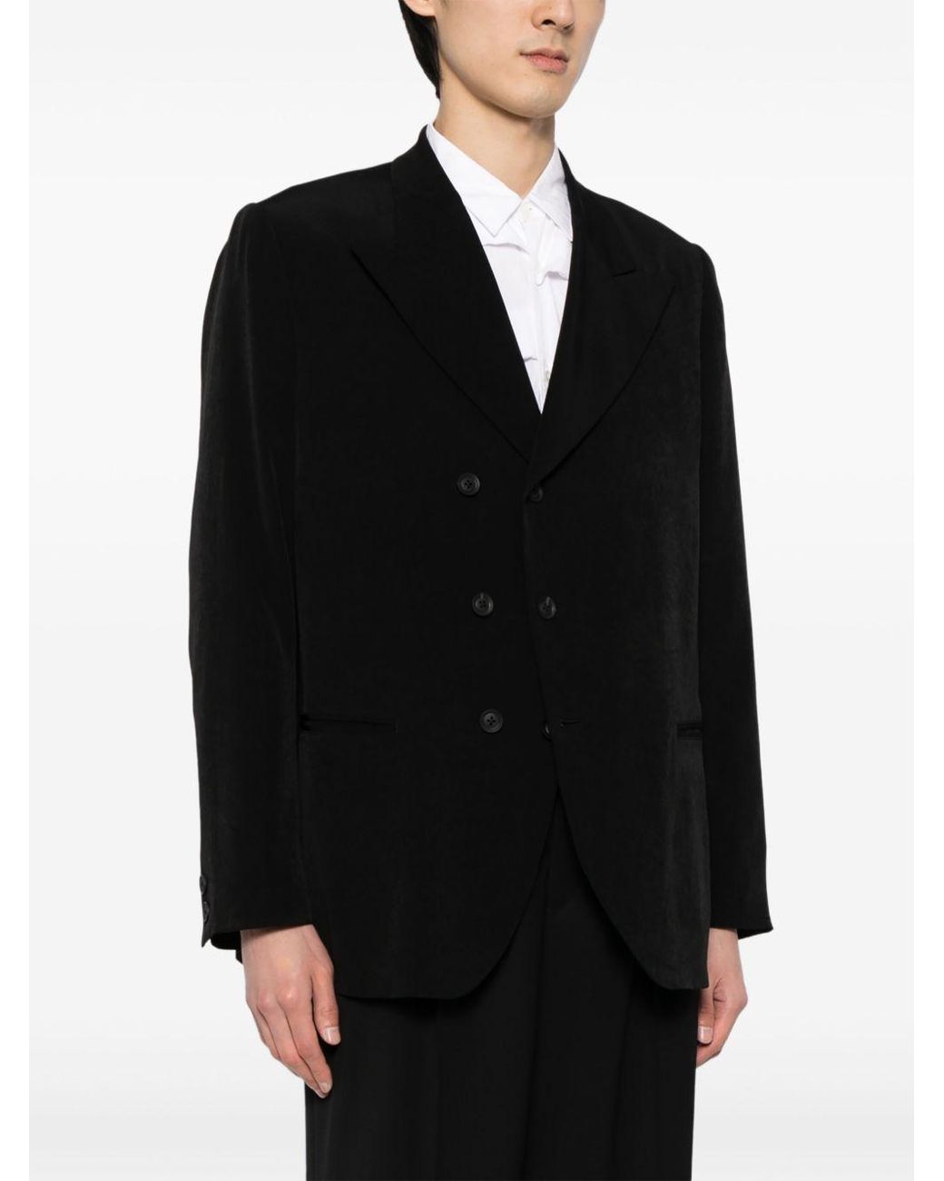 Yohji Yamamoto Black Long-Sleeve Blazer for men
