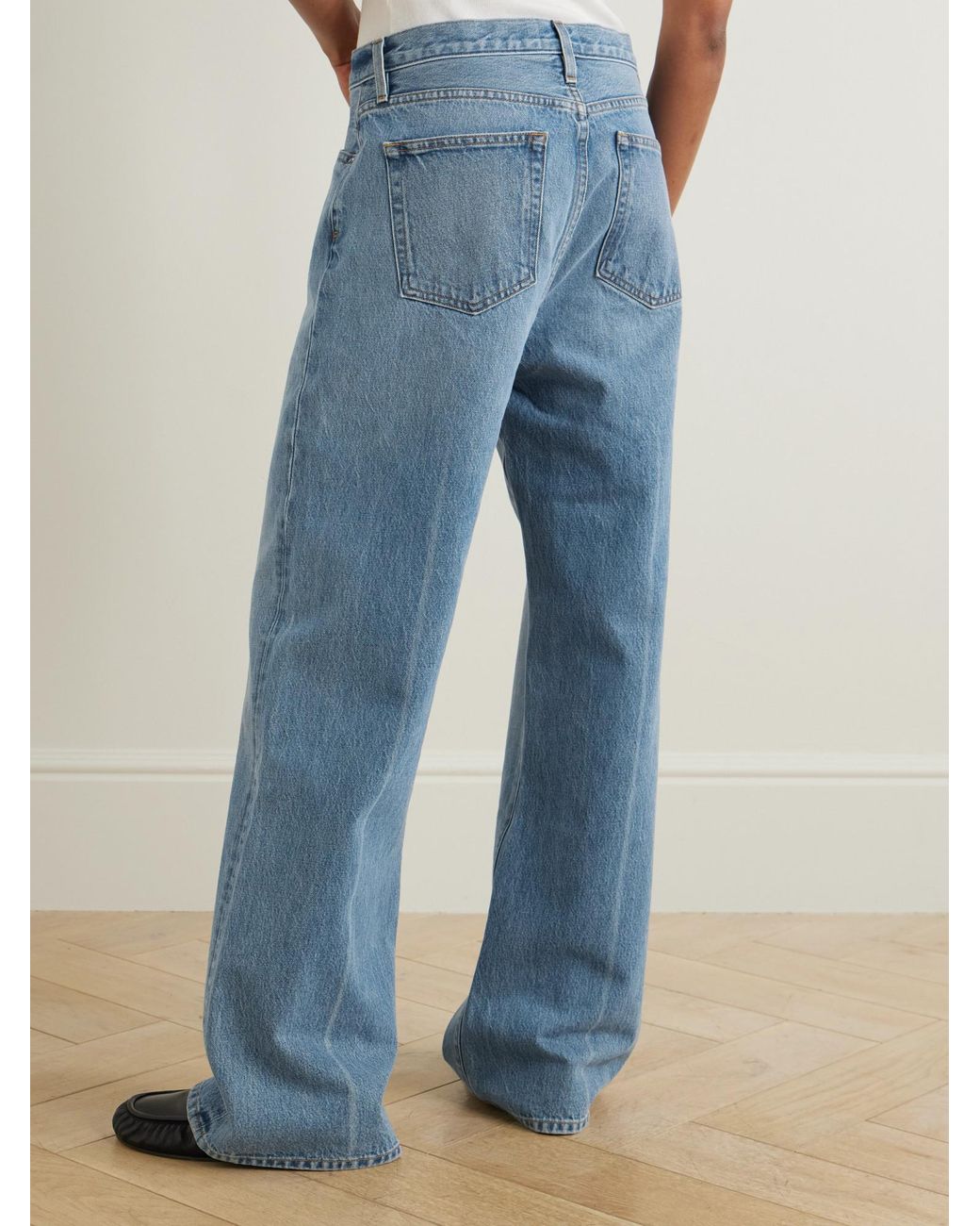 FRAME Blue The Loose Low-Rise Wide-Leg Jeans