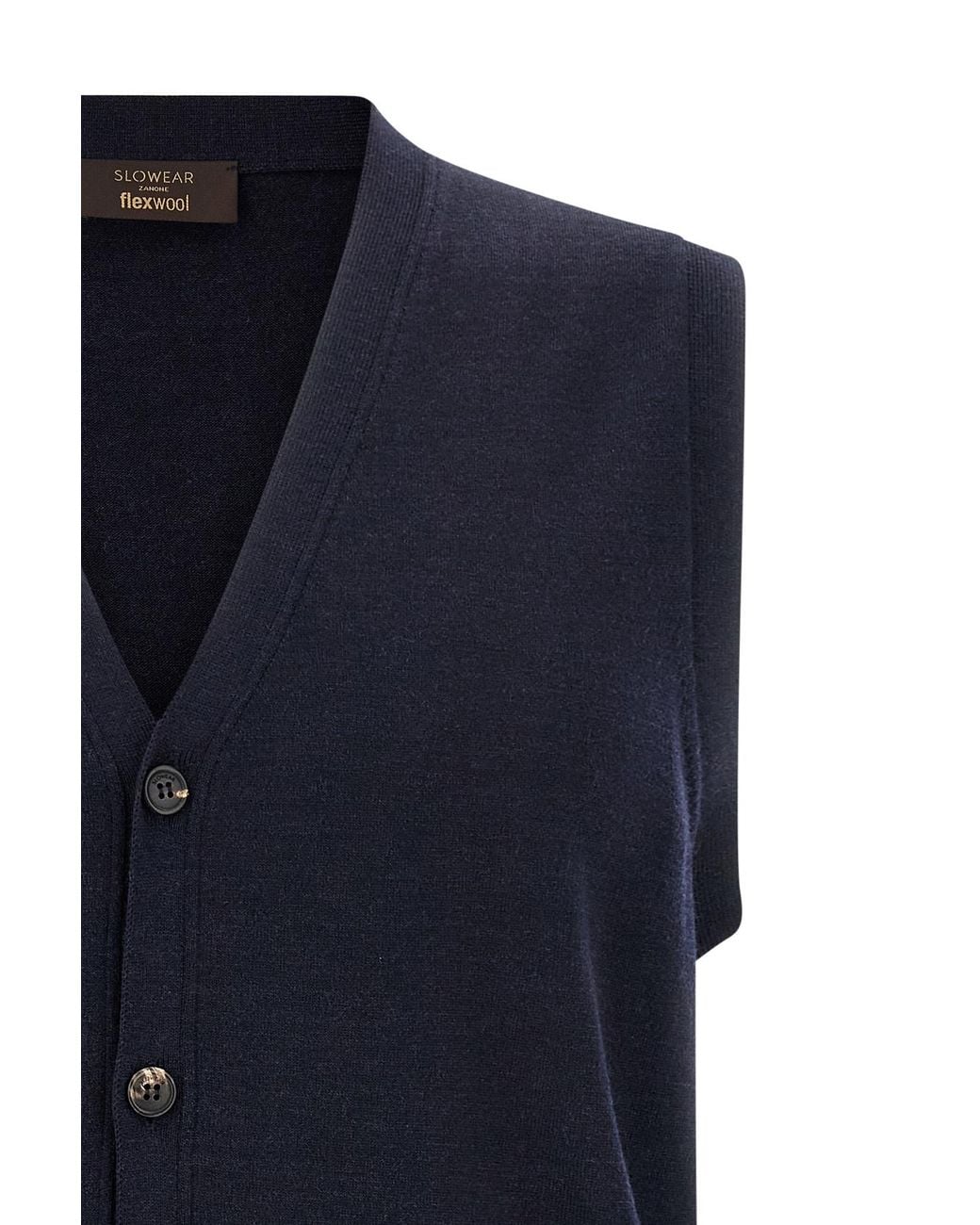 Zanone Blue V-Neck Vest for men
