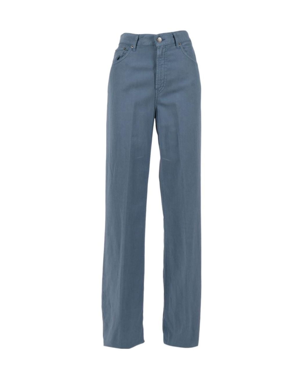 Dondup Blue High Waist Wide Leg Jeans