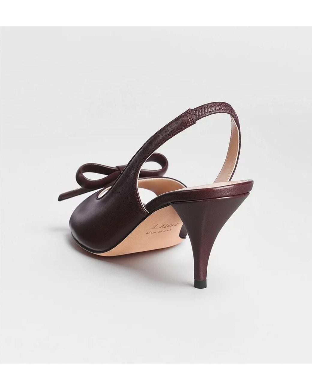 Dior Brown Bow Heeled Slingback Sandal