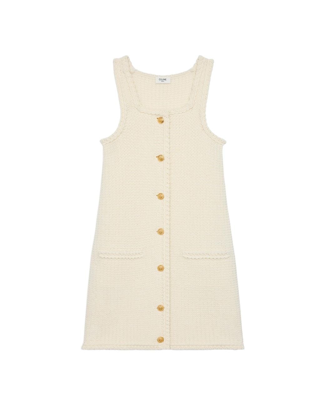 Céline Natural Mini Apron Dress