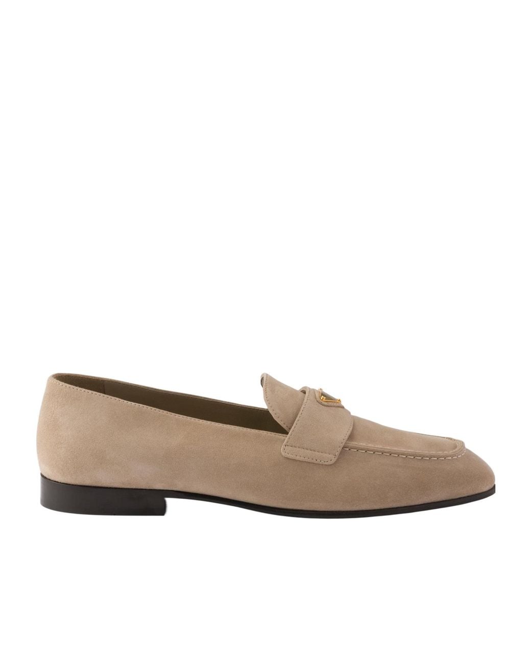 Prada Natural Suede Loafers