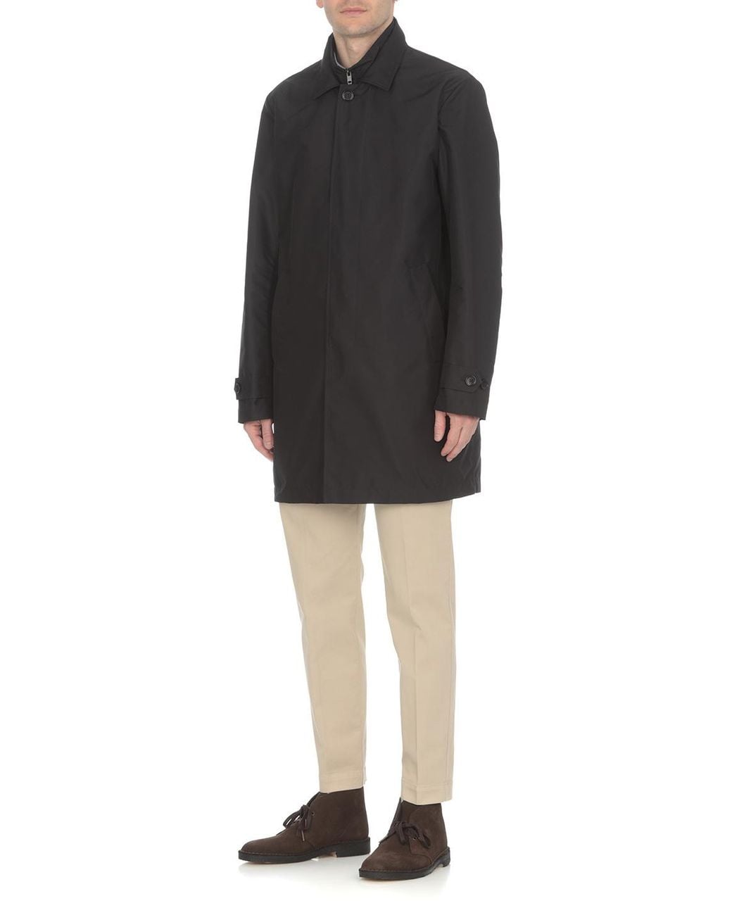 Fay Blue Single-Breasted Long-Sleeved Coat for men