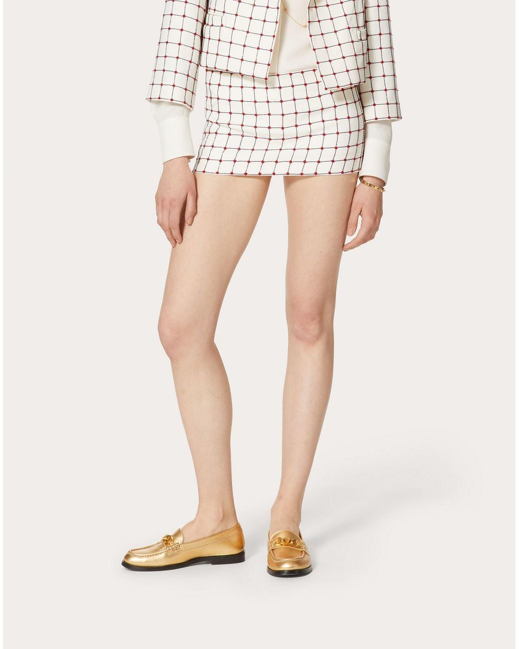 Valentino Multicolor Logo Embroidered Skirt
